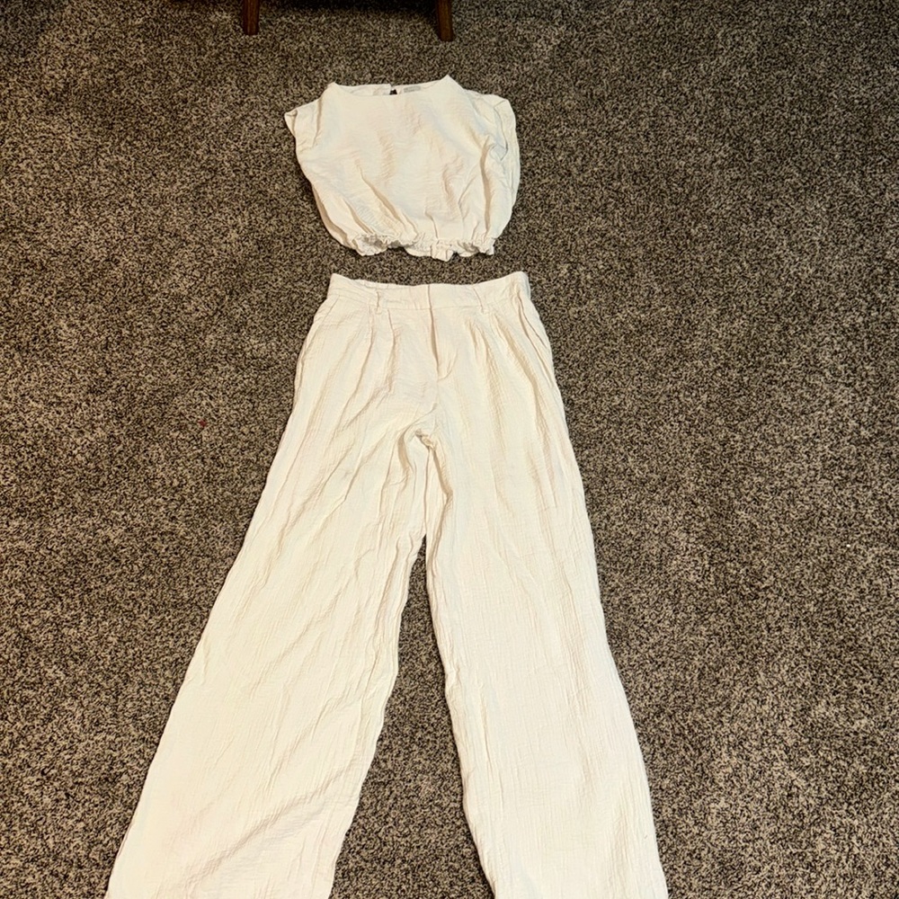 A New Day Gauze top and high rise pants set